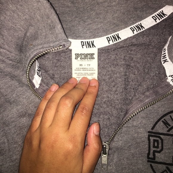 PINK Grey quarter zip pullover - Picture 2 of 3